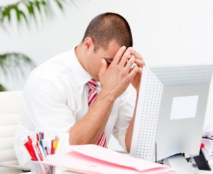 Frustrated computer user